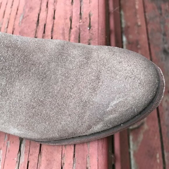 Frye Suede Boots Carly Zip Chelsea Taupe Brown Size 36 - Picture 7 of 9